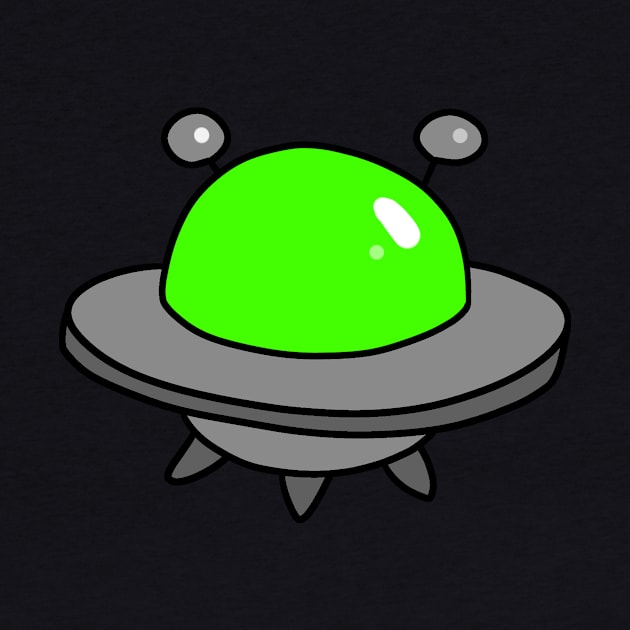 Green UFO Flying Saucer by saradaboru